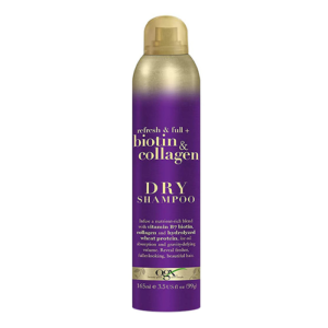 اسپری شامپو خشک او جی ایکس مدل biotin & collagen dry shampoo حجم 165 میلی لیتر